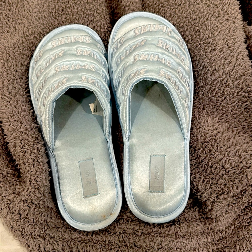 Skims blue slippers